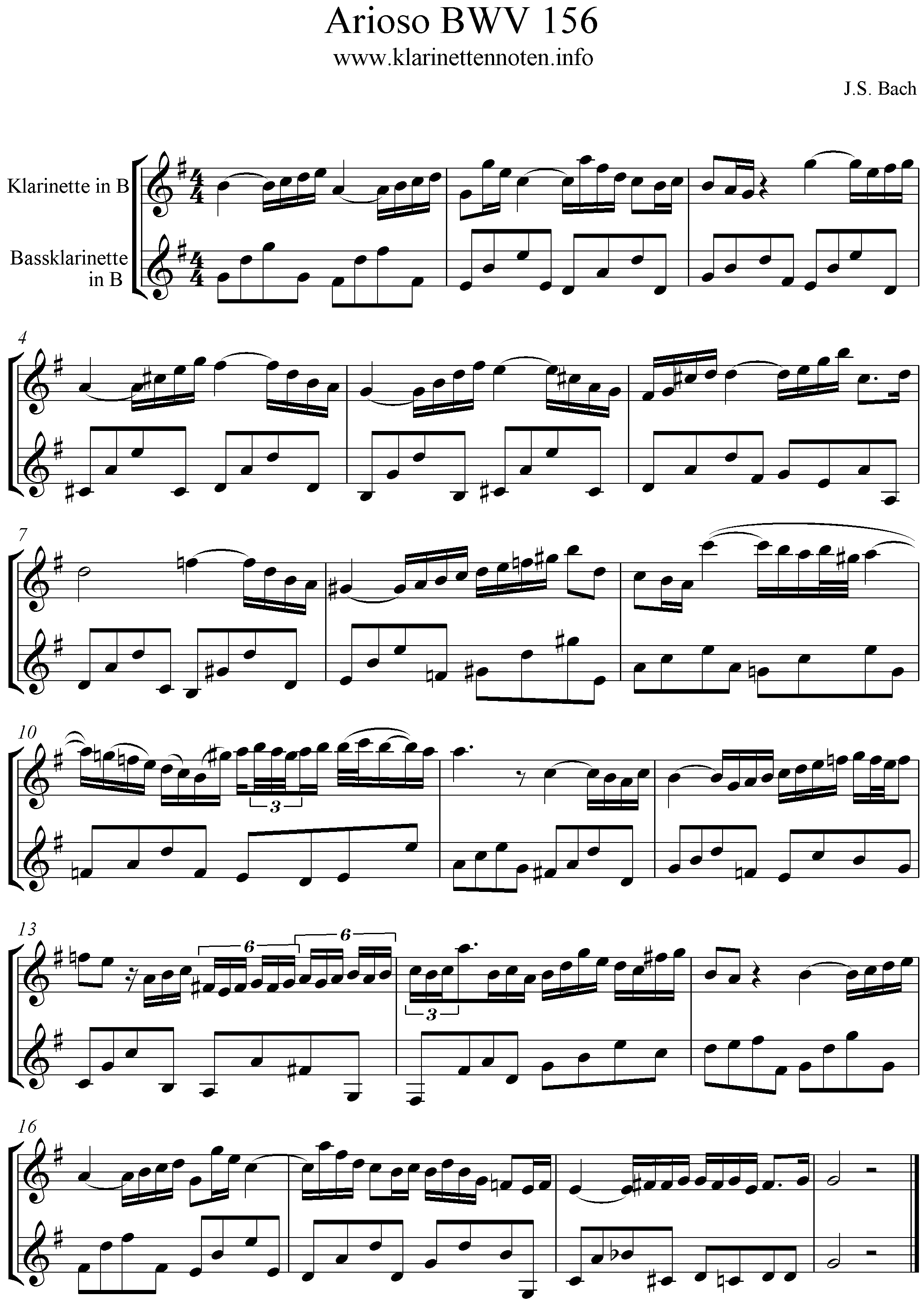 Arioso, BWV156, Duo, Clarinet